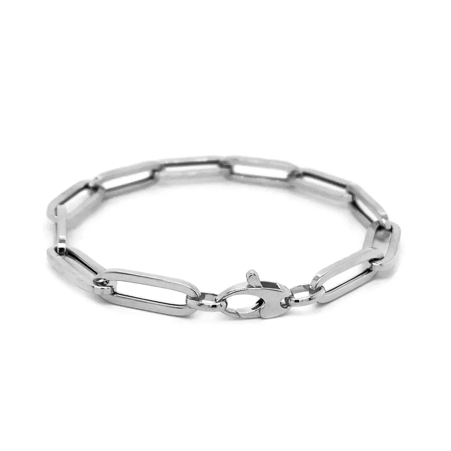 14K White Gold Extra Wide Paperclip Chain Bracelet (6.10 mm) RCJ Bracelets  CELESTIA LUXE JEWELLERS