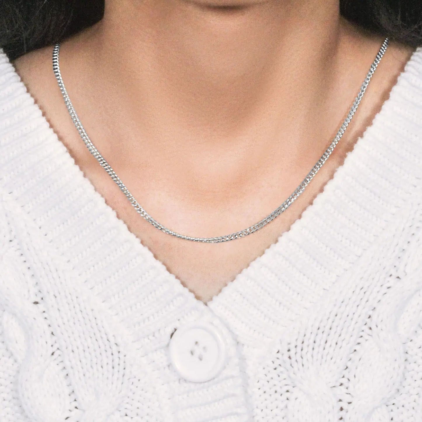 14K White Gold Gourmette Chain (2.80 mm) RCJ Chains  CELESTIA LUXE JEWELLERS
