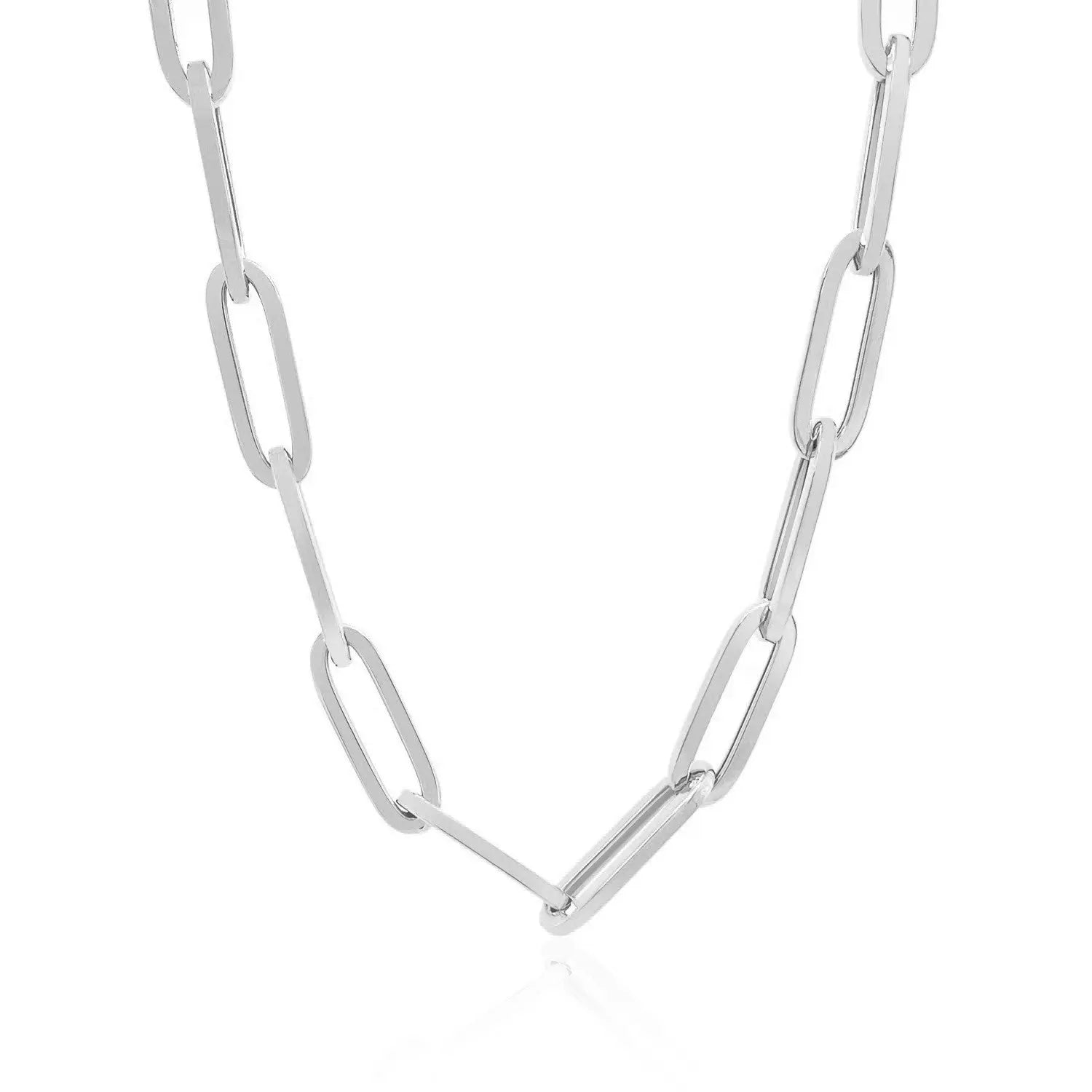 14K White Gold Wide Paperclip Chain (6.10 mm) RCJ Chains  CELESTIA LUXE JEWELLERS
