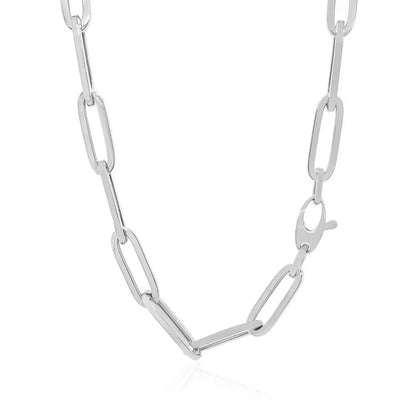 14K White Gold Wide Paperclip Chain (6.10 mm) RCJ Chains  CELESTIA LUXE JEWELLERS