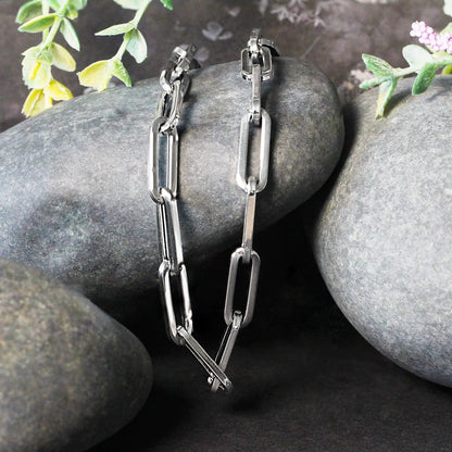14K White Gold Wide Paperclip Chain (6.10 mm) RCJ Chains  CELESTIA LUXE JEWELLERS