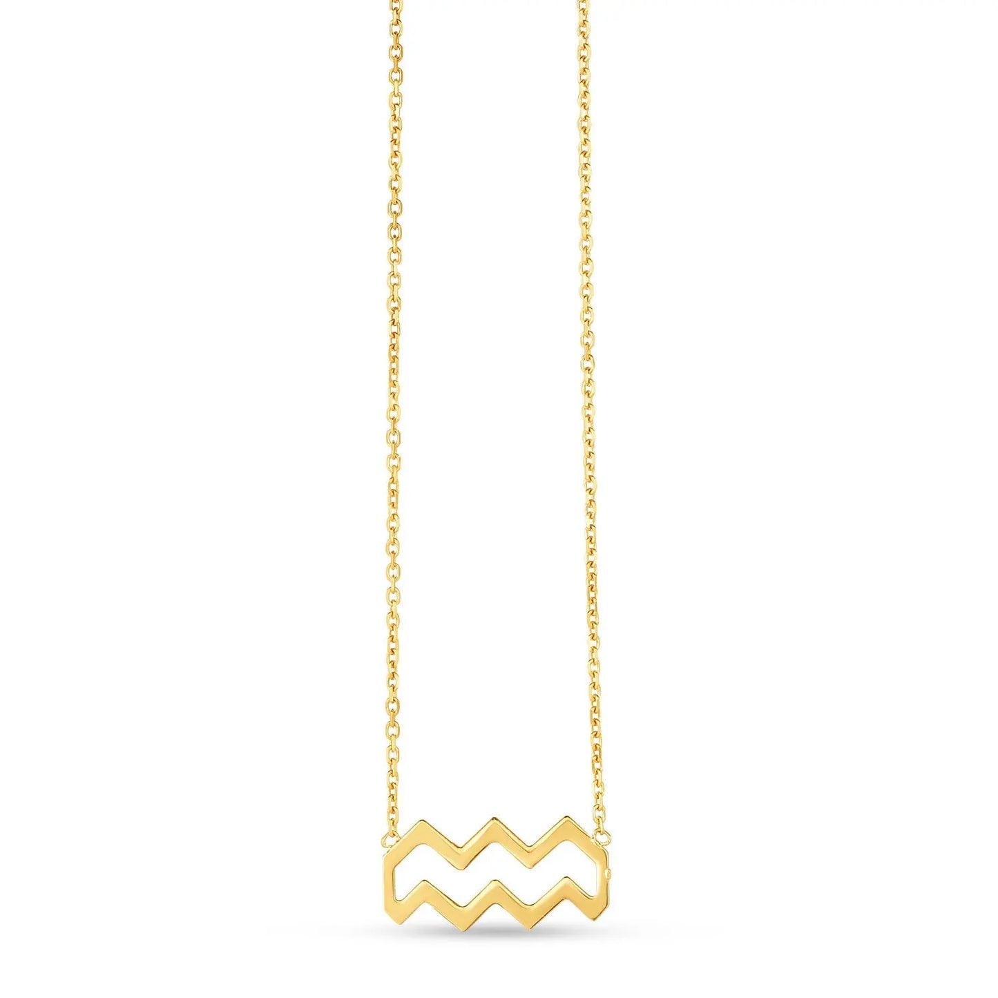14K Yellow Gold Aquarius Necklace RCJ Necklaces  CELESTIA LUXE JEWELLERS
