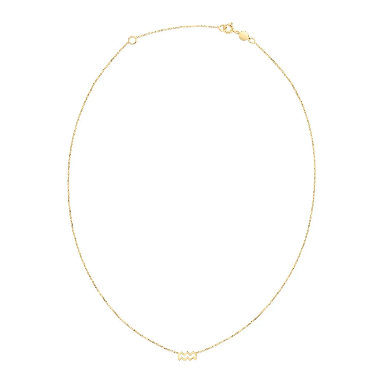 14K Yellow Gold Aquarius Necklace RCJ Necklaces  CELESTIA LUXE JEWELLERS