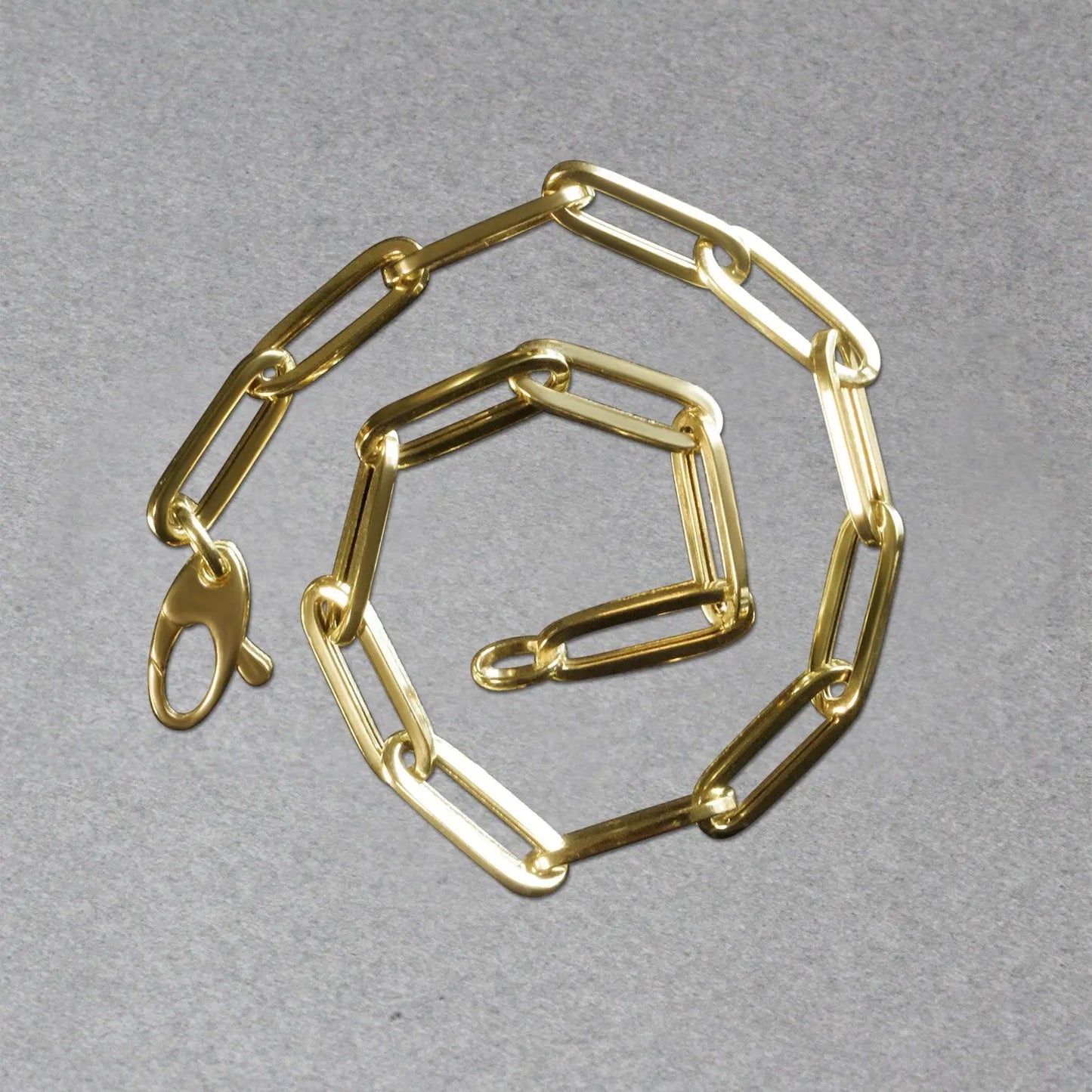 14K Yellow Gold Bold Paperclip Chain Bracelet (4.20 mm) RCJ Bracelets  CELESTIA LUXE JEWELLERS