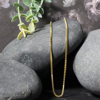 14K Yellow Gold Classic Box Chain (1.7 mm) RCJ Chains  CELESTIA LUXE JEWELLERS