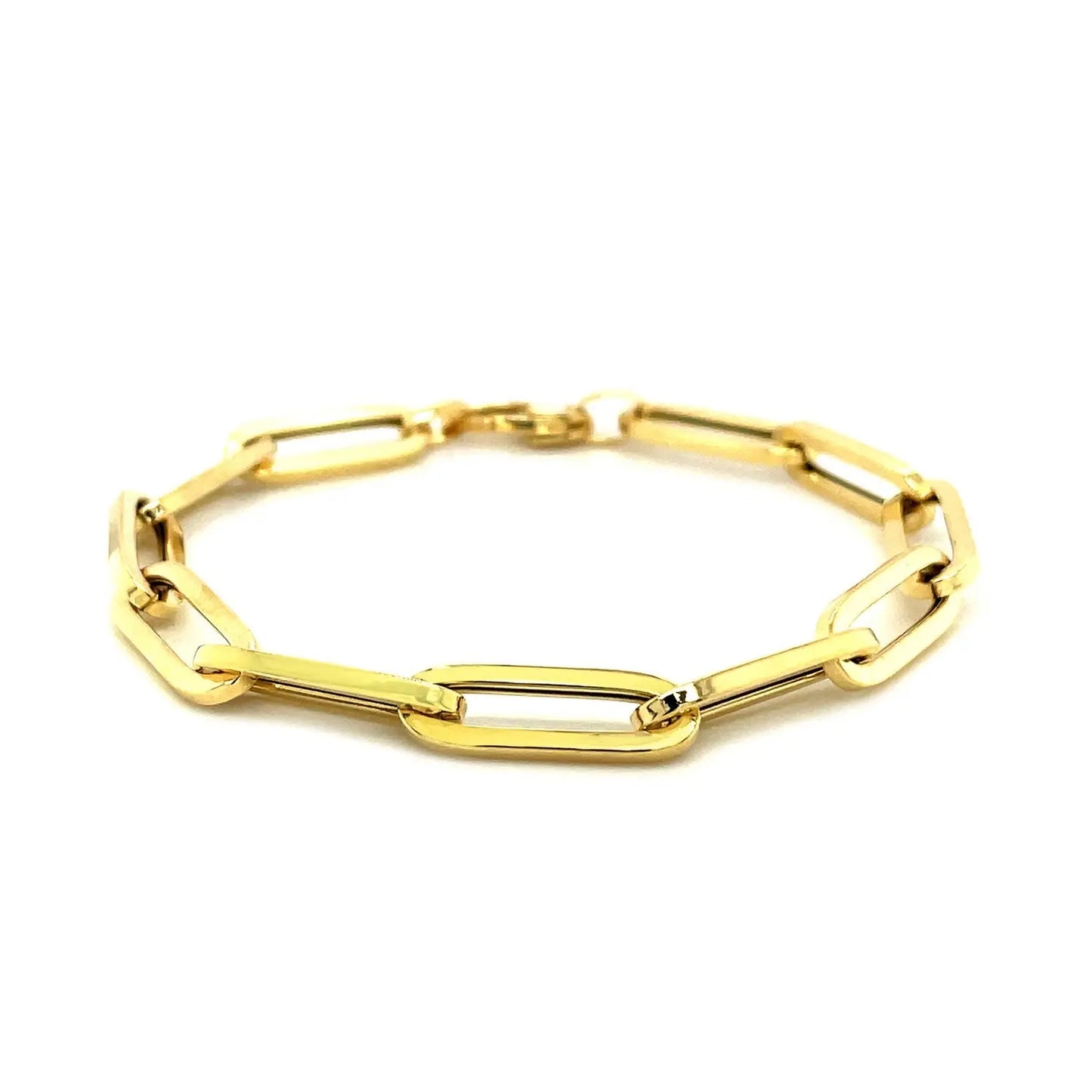14K Yellow Gold Extra Wide Paperclip Chain Bracelet (6.10 mm) RCJ Bracelets  CELESTIA LUXE JEWELLERS