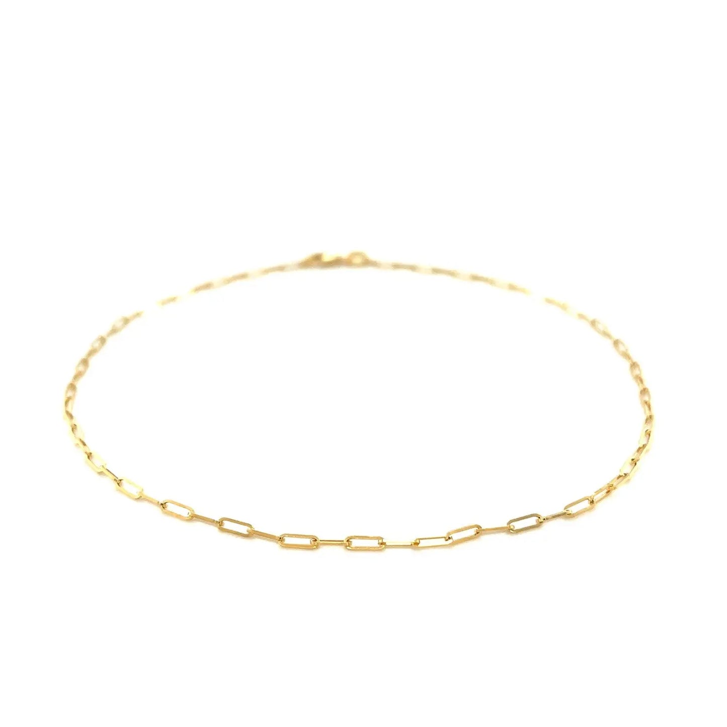 14K Yellow Gold Fine Paperclip Anklet (1.5mm) RCJ Anklets  CELESTIA LUXE JEWELLERS