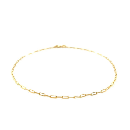 14K Yellow Gold Fine Paperclip Anklet (1.5mm) RCJ Anklets  CELESTIA LUXE JEWELLERS