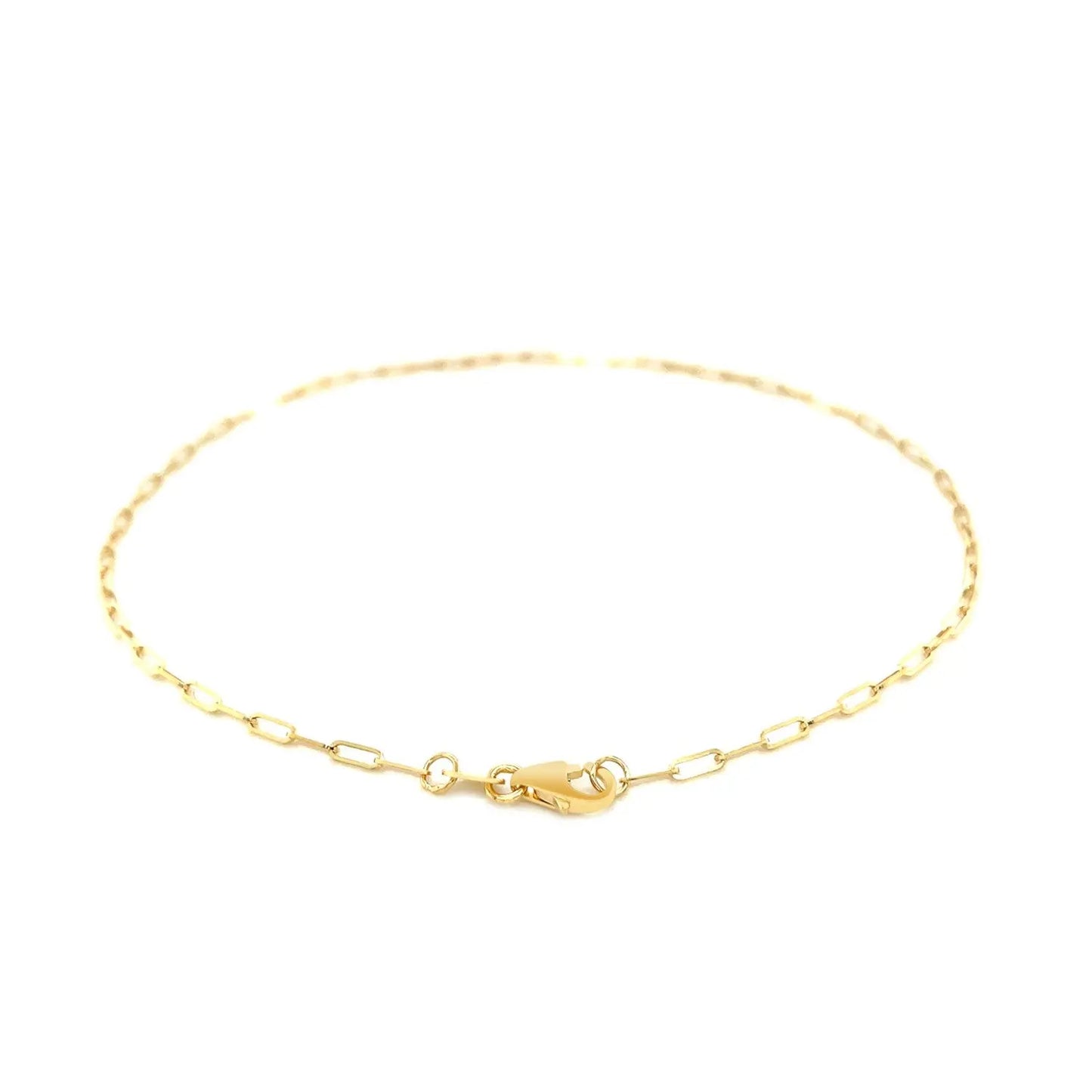 14K Yellow Gold Fine Paperclip Anklet (1.5mm) RCJ Anklets  CELESTIA LUXE JEWELLERS