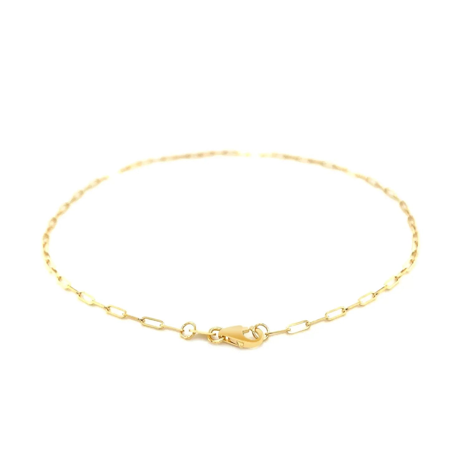 14K Yellow Gold Fine Paperclip Anklet (1.5mm) RCJ Anklets  CELESTIA LUXE JEWELLERS