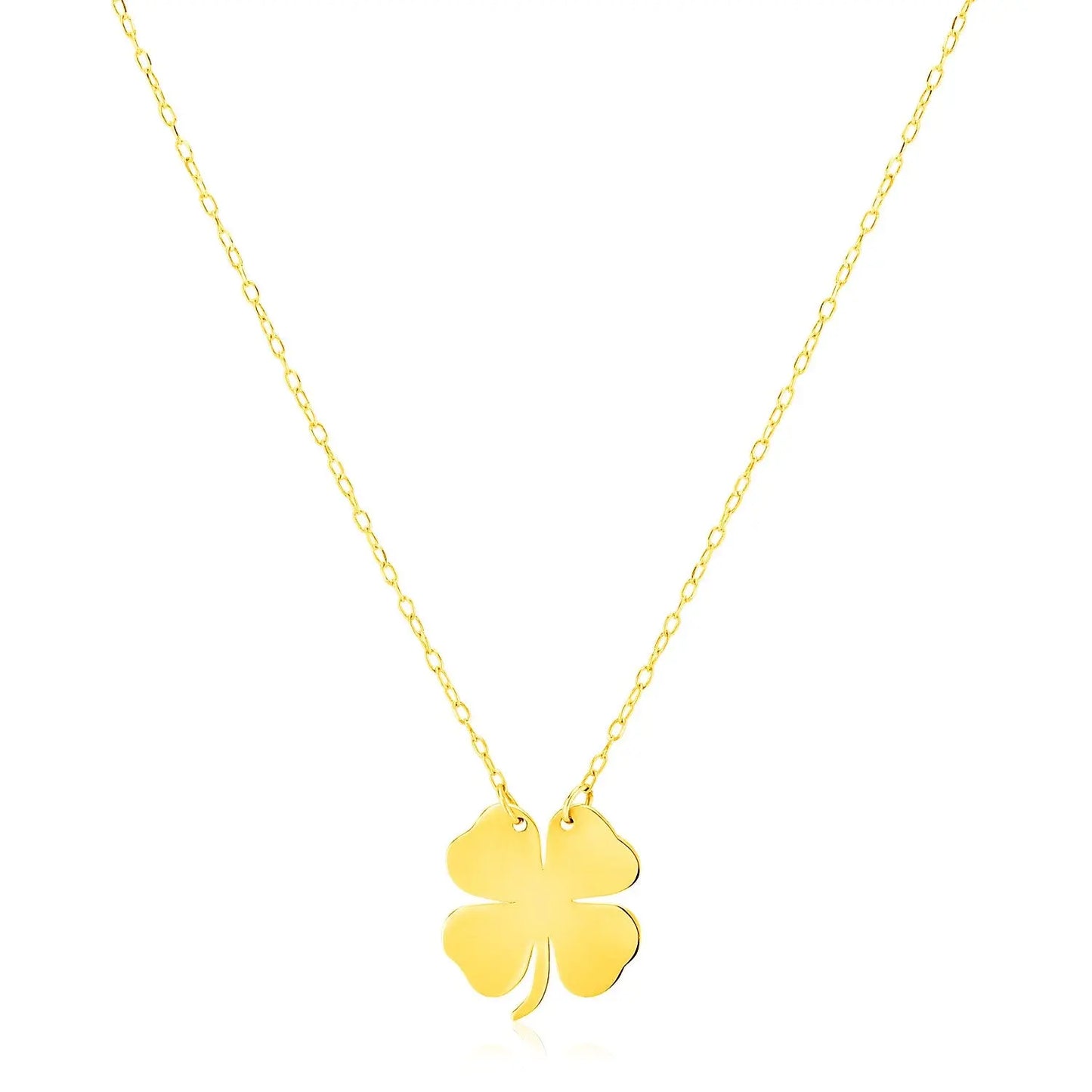 14K Yellow Gold Four Leaf Clover Necklace RCJ Necklaces  CELESTIA LUXE JEWELLERS