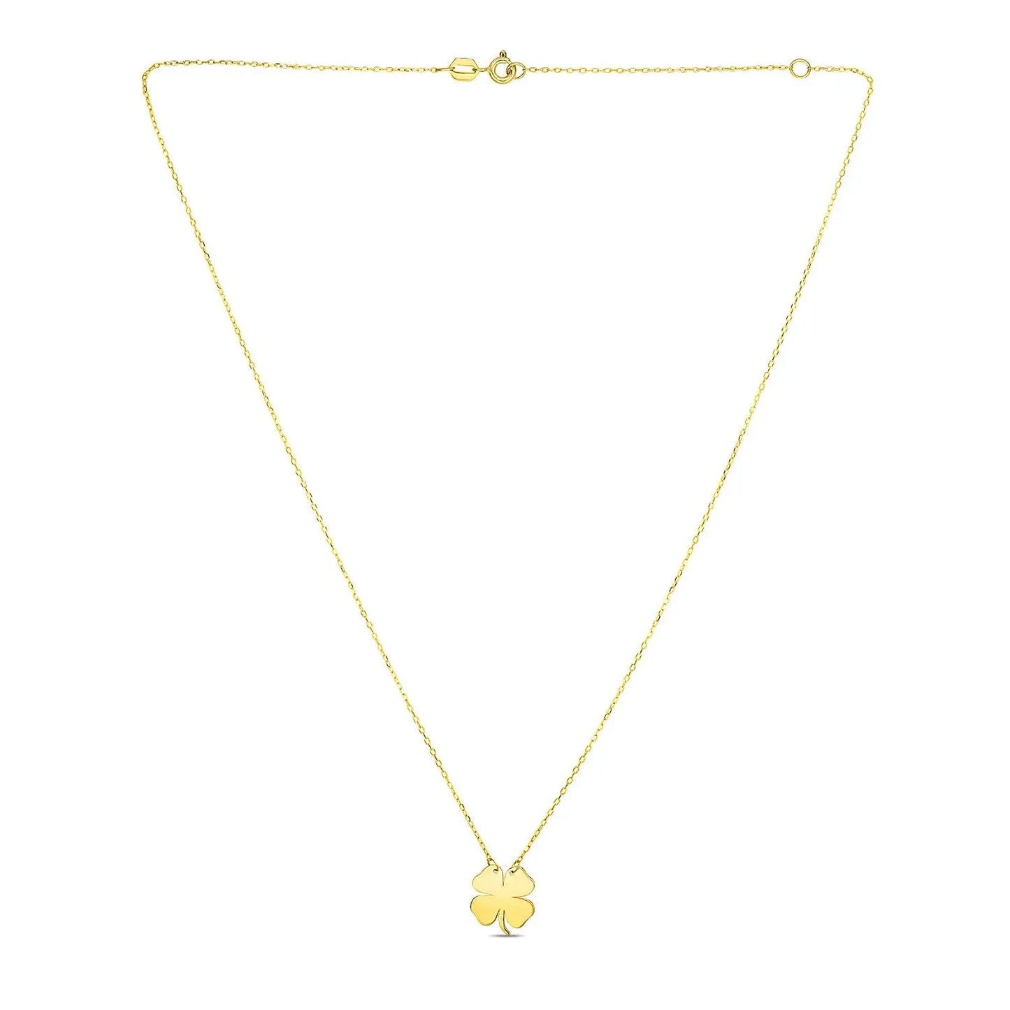 14K Yellow Gold Four Leaf Clover Necklace RCJ Necklaces  CELESTIA LUXE JEWELLERS