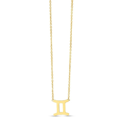 14K Yellow Gold Gemini Necklace RCJ Necklaces  CELESTIA LUXE JEWELLERS