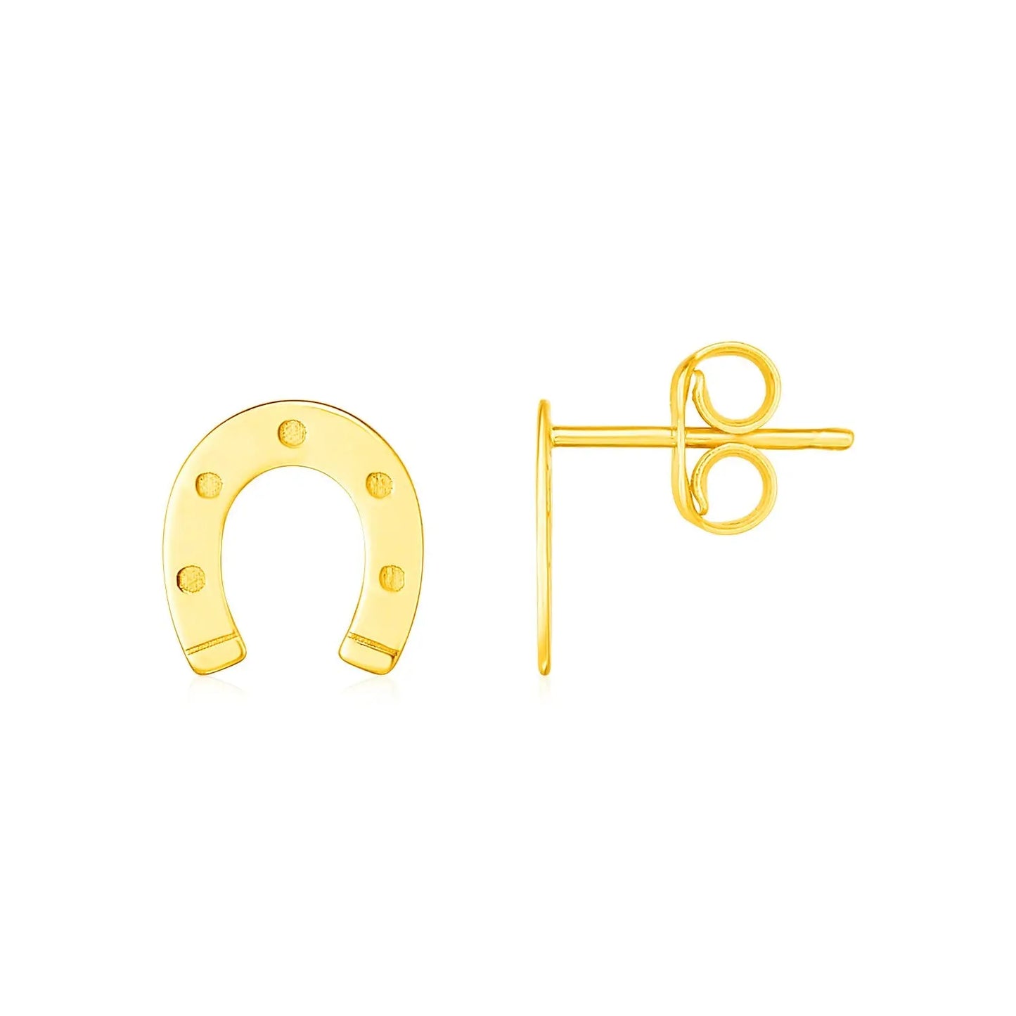 14K Yellow Gold Horseshoe Earrings RCJ Earrings  CELESTIA LUXE JEWELLERS