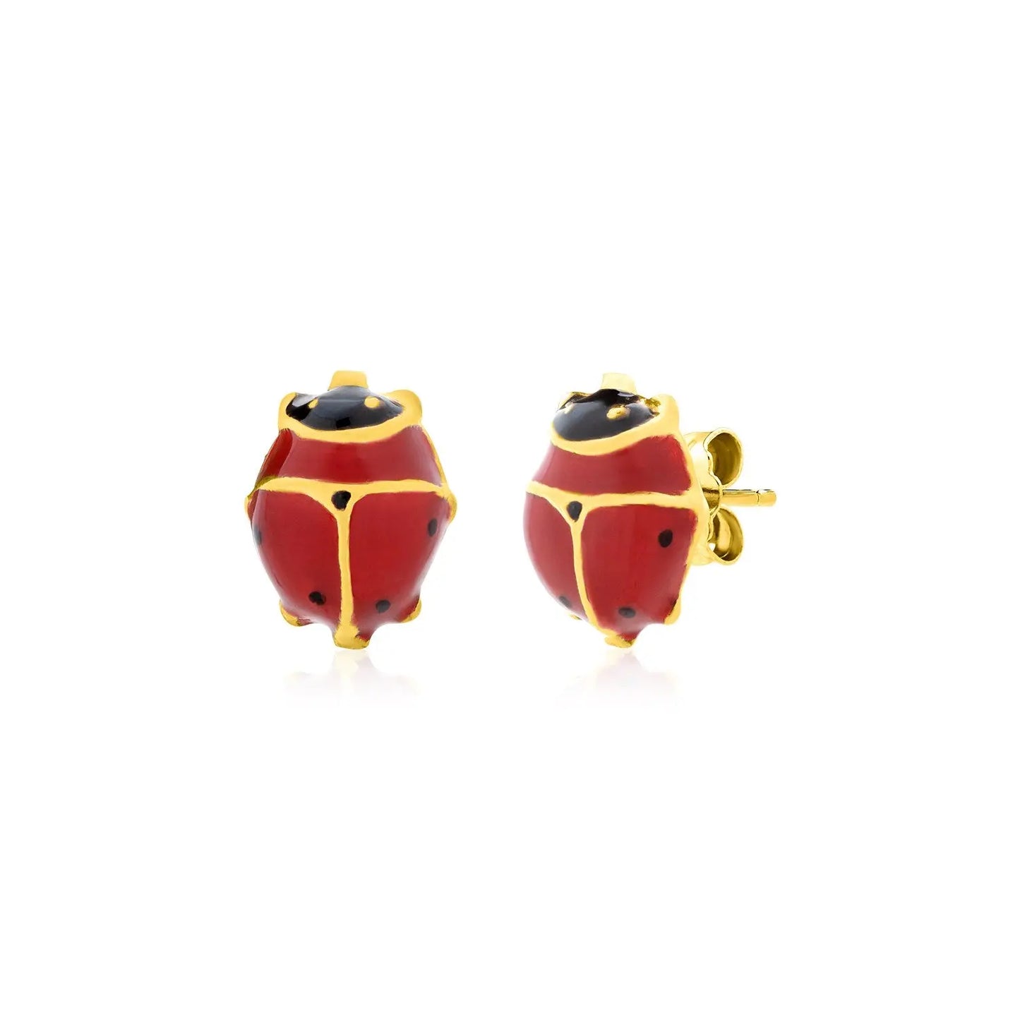 14K Yellow Gold Lady Bug Earrings RCJ Earrings  CELESTIA LUXE JEWELLERS