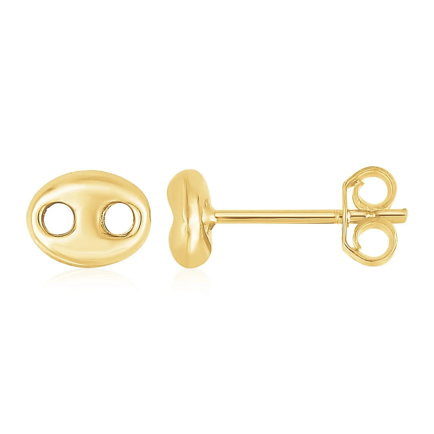 14K Yellow Gold Mariner Link Button Earrings RCJ Earrings  CELESTIA LUXE JEWELLERS