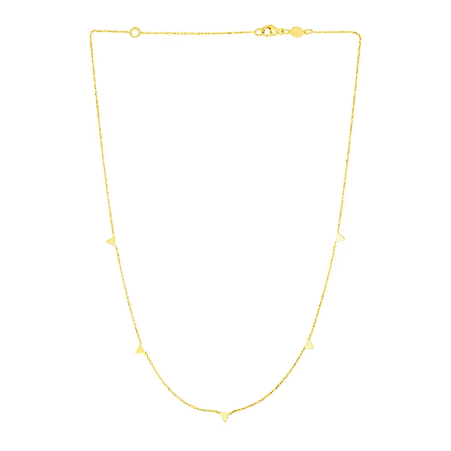 14K Yellow Gold Necklace with Triangles RCJ Necklaces  CELESTIA LUXE JEWELLERS