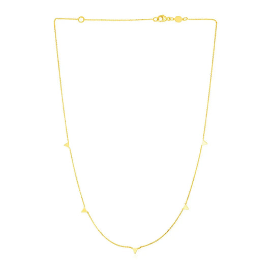 14K Yellow Gold Necklace with Triangles RCJ Necklaces  CELESTIA LUXE JEWELLERS
