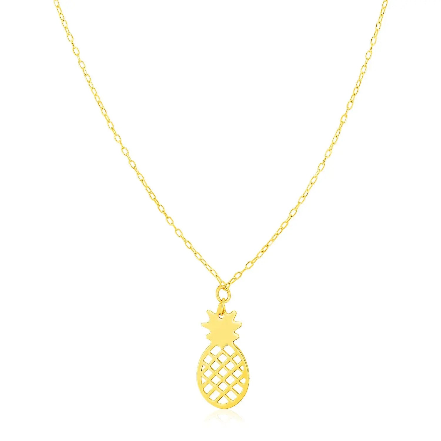 14K Yellow Gold Pineapple Necklace RCJ Necklaces  CELESTIA LUXE JEWELLERS