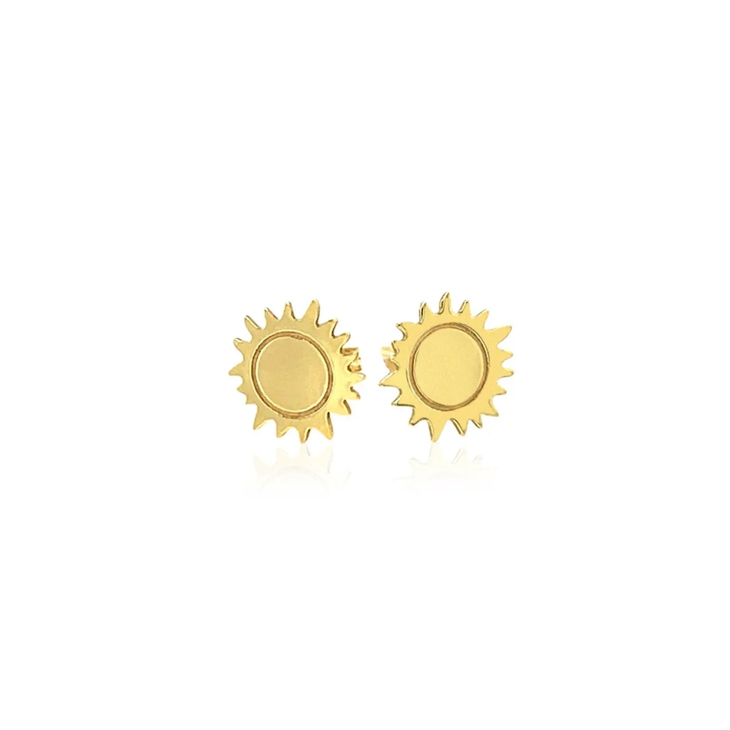 14K Yellow Gold Sun Earrings RCJ Earrings  CELESTIA LUXE JEWELLERS