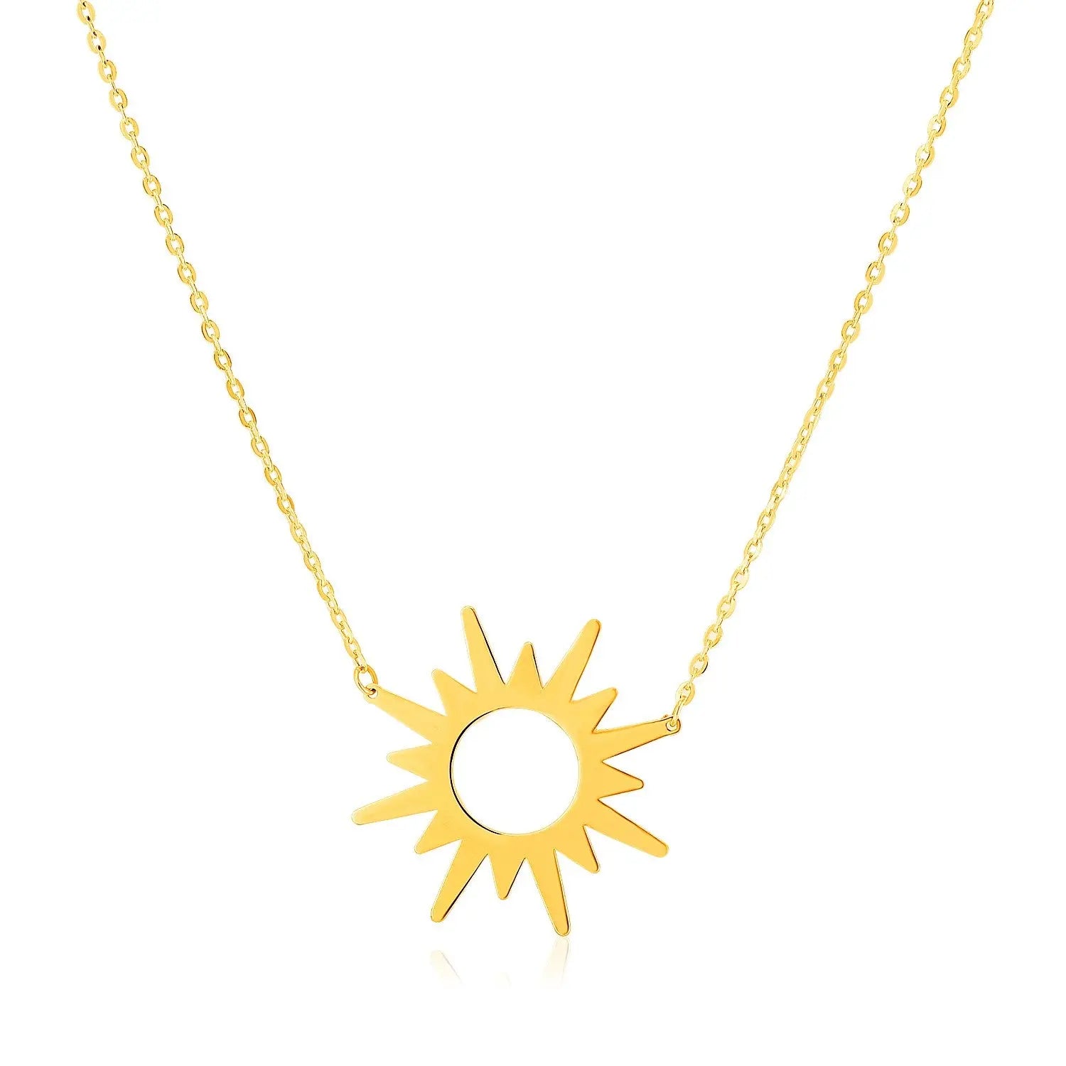 14K Yellow Gold Sunburst Necklace RCJ Necklaces  CELESTIA LUXE JEWELLERS