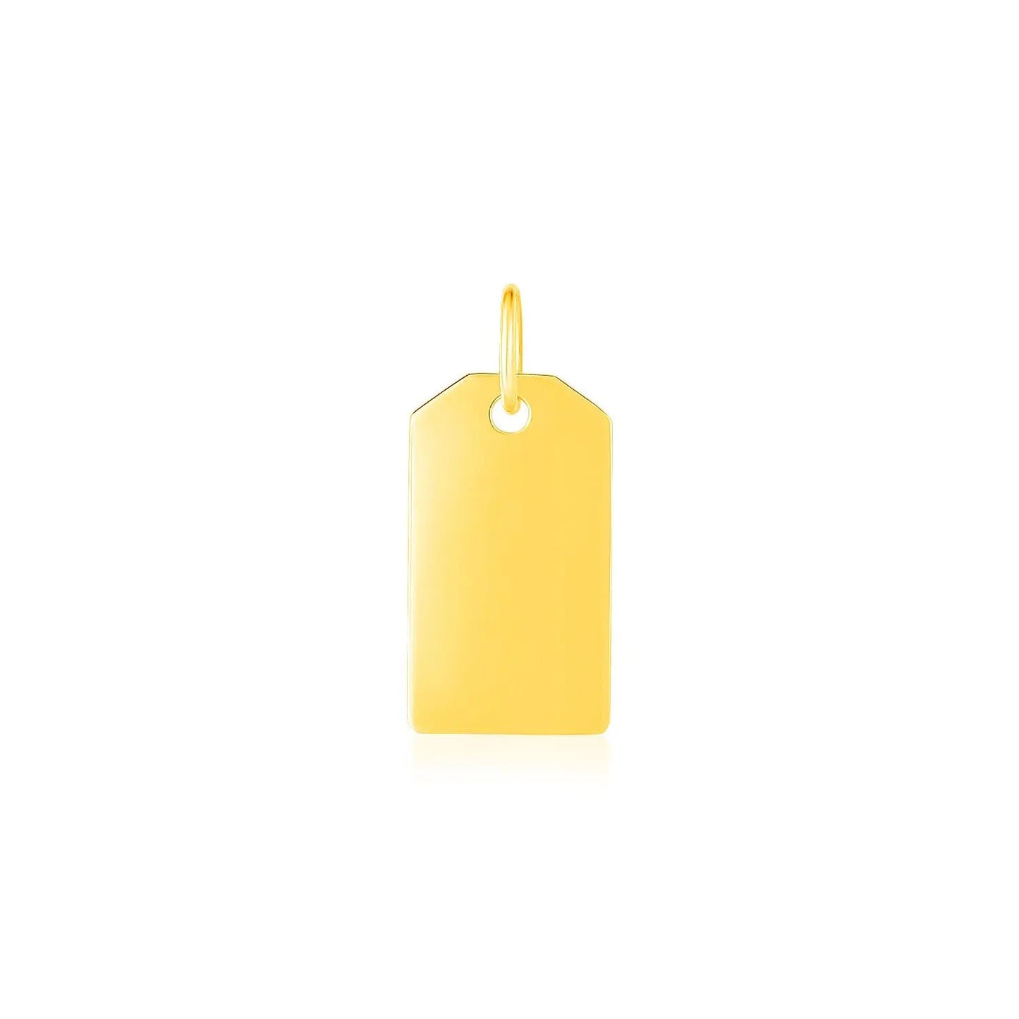 14K Yellow Gold Tag Pendant RCJ Pendants  CELESTIA LUXE JEWELLERS