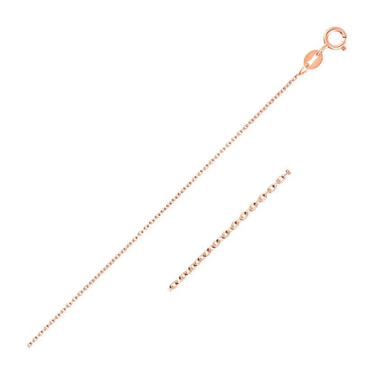 14k Pink Gold Oval Cable Link Chain (0.97 mm) RCJ Chains  CELESTIA LUXE JEWELLERS