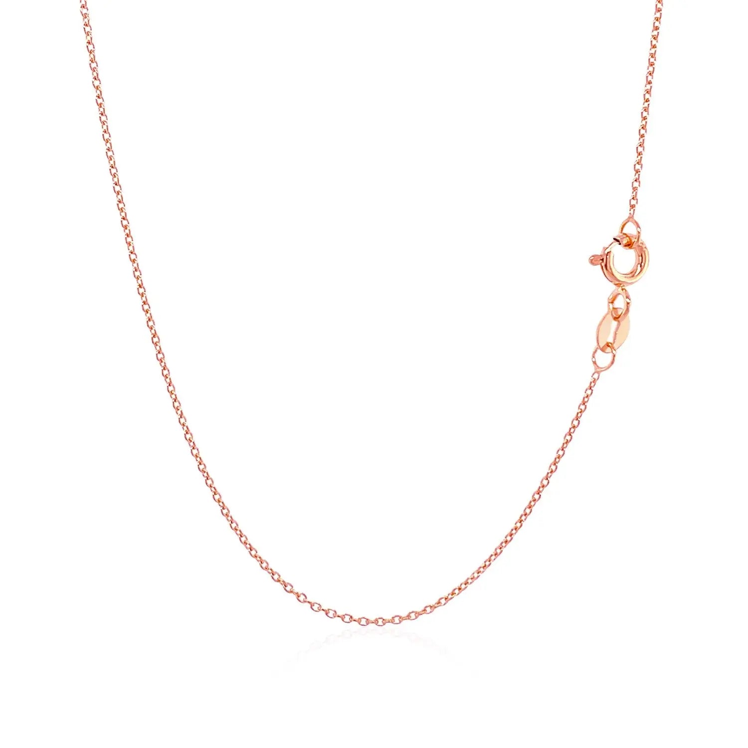 14k Pink Gold Oval Cable Link Chain (0.97 mm) RCJ Chains  CELESTIA LUXE JEWELLERS