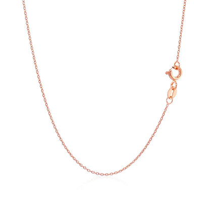 14k Pink Gold Oval Cable Link Chain (0.97 mm) RCJ Chains  CELESTIA LUXE JEWELLERS