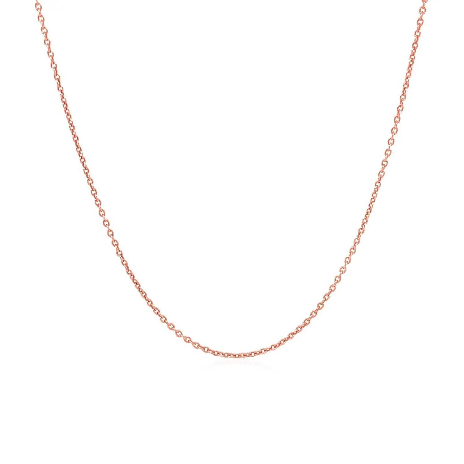 14k Pink Gold Round Cable Link Chain (1.1 mm) RCJ Chains  CELESTIA LUXE JEWELLERS