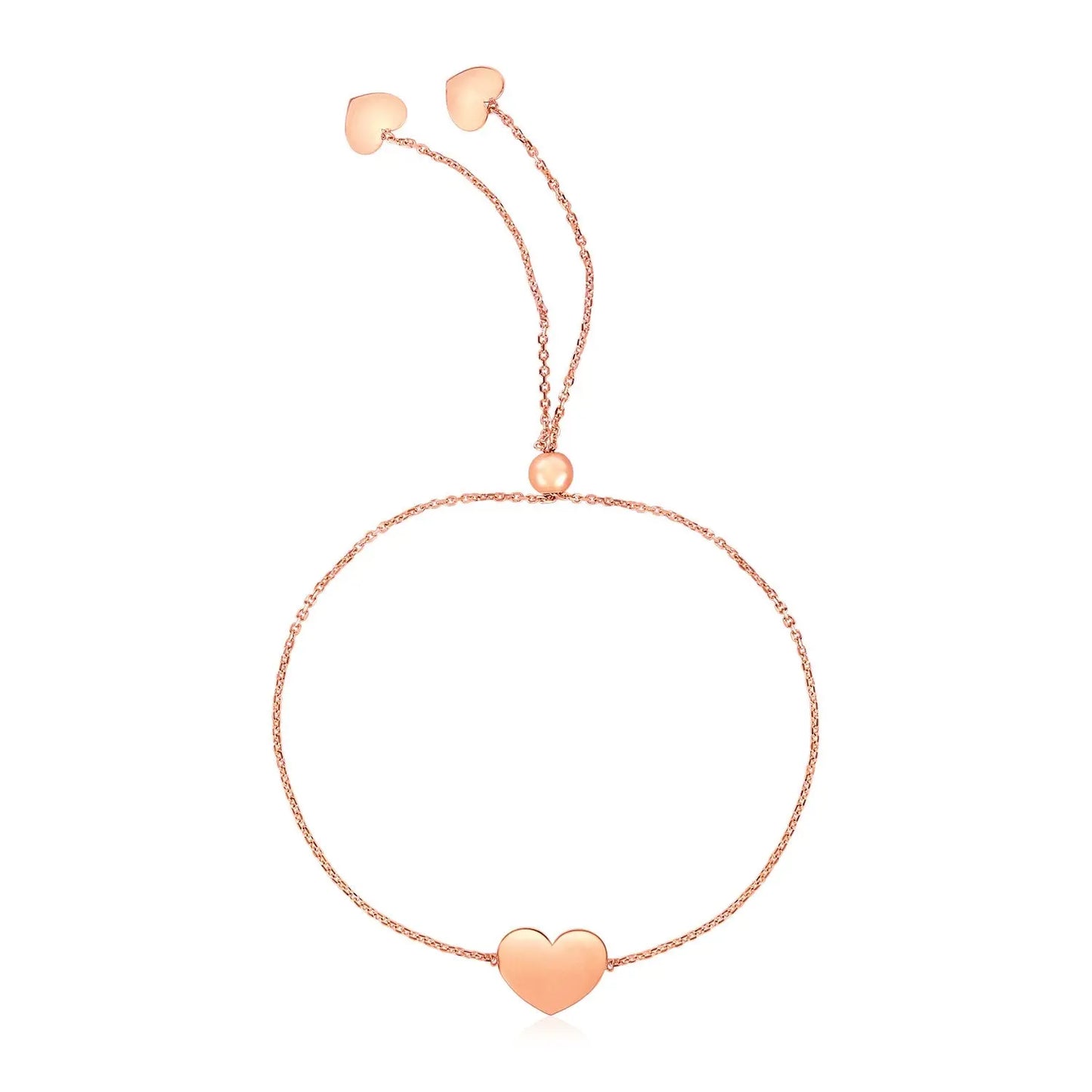 14k Rose Gold Adjustable Heart Bracelet (0.90 mm) RCJ Bracelets  CELESTIA LUXE JEWELLERS