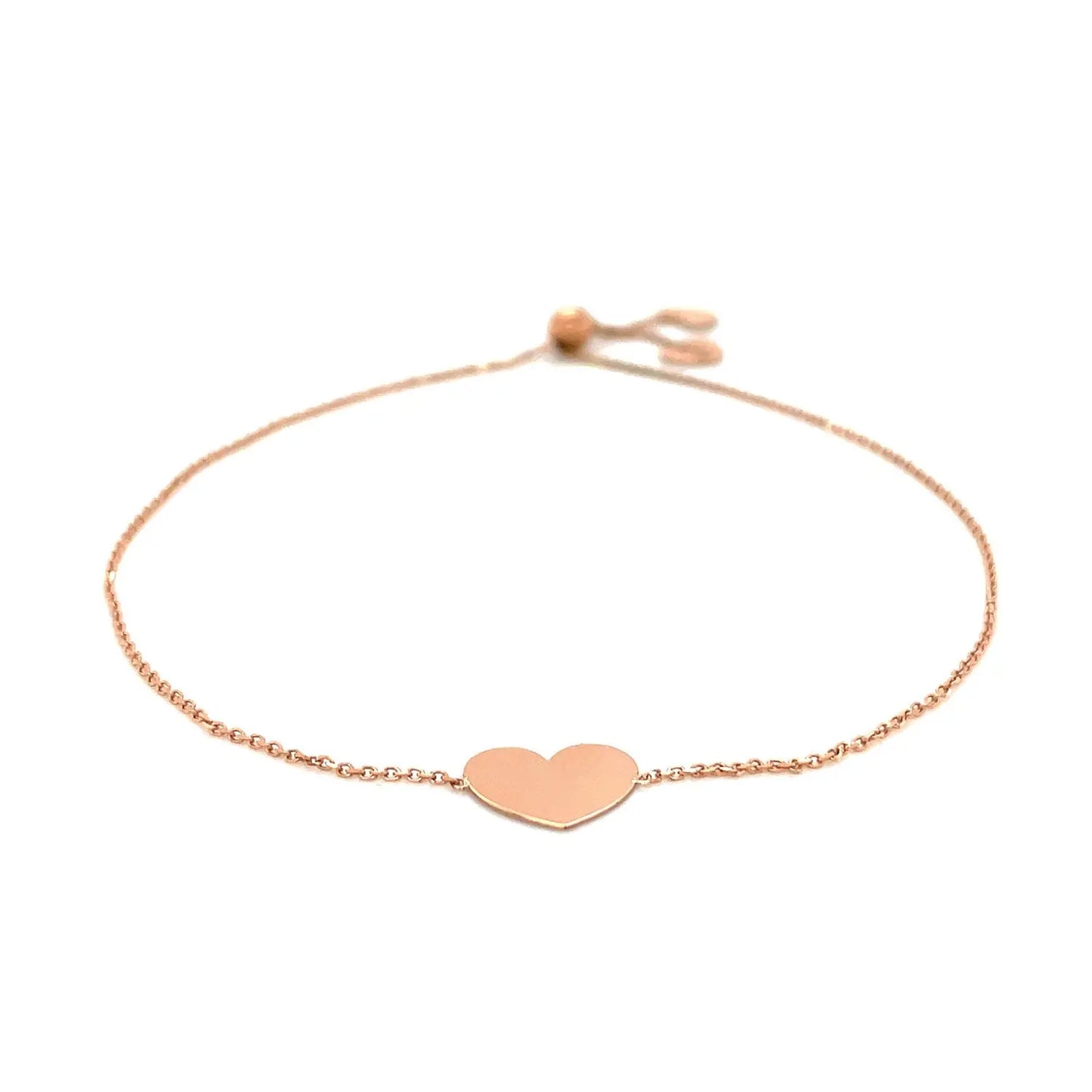 14k Rose Gold Adjustable Heart Bracelet (0.90 mm) RCJ Bracelets  CELESTIA LUXE JEWELLERS