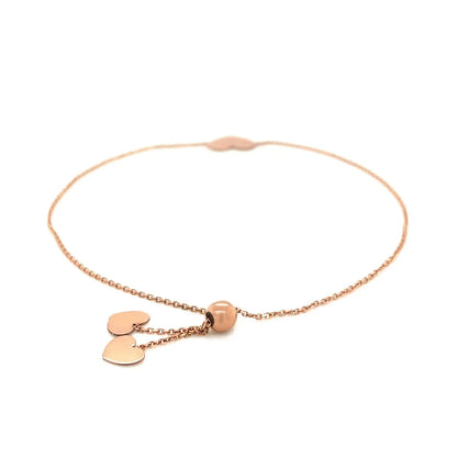 14k Rose Gold Adjustable Heart Bracelet (0.90 mm) RCJ Bracelets  CELESTIA LUXE JEWELLERS