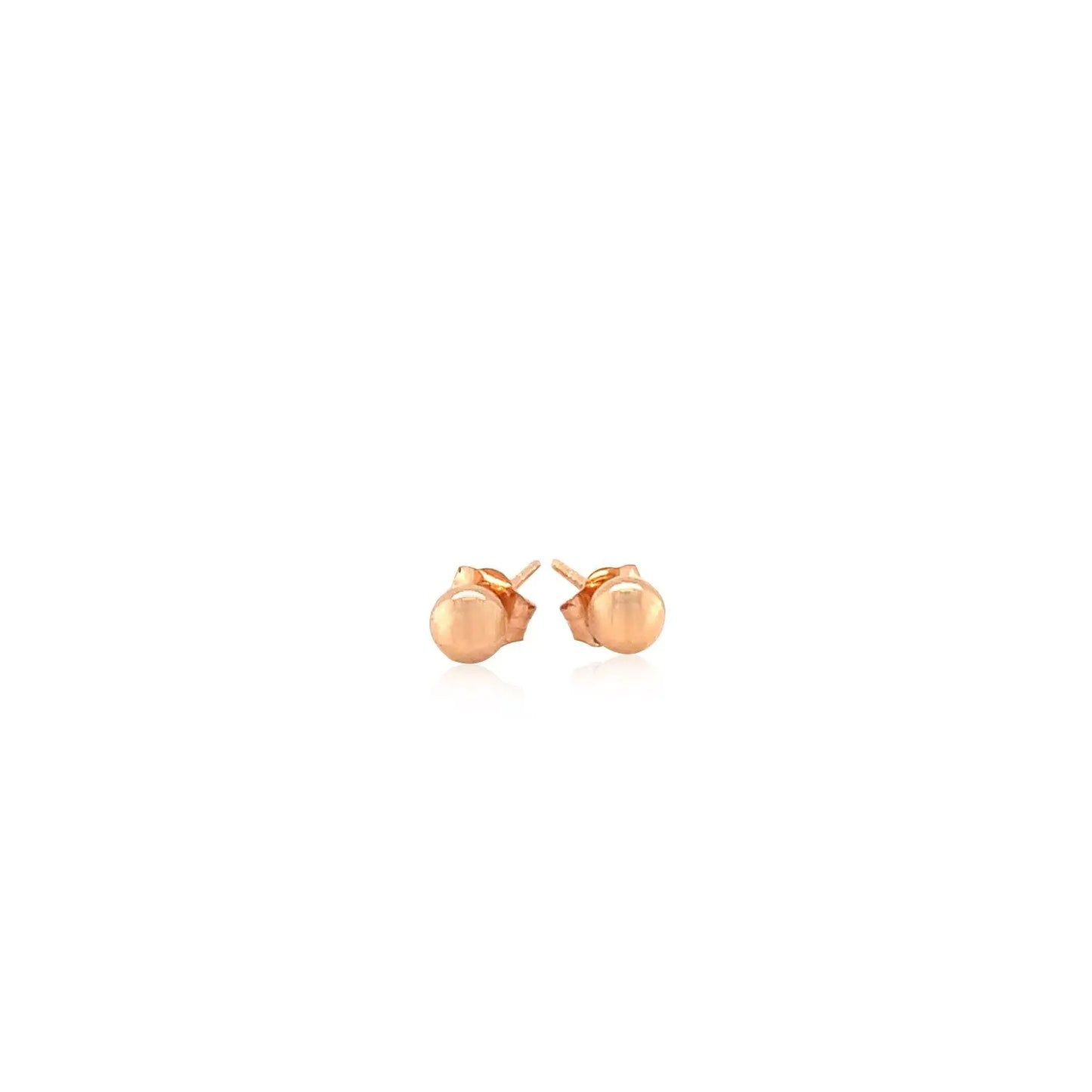 14k Rose Gold Ball Style Stud Earrings (4mm) RCJ Earrings  CELESTIA LUXE JEWELLERS