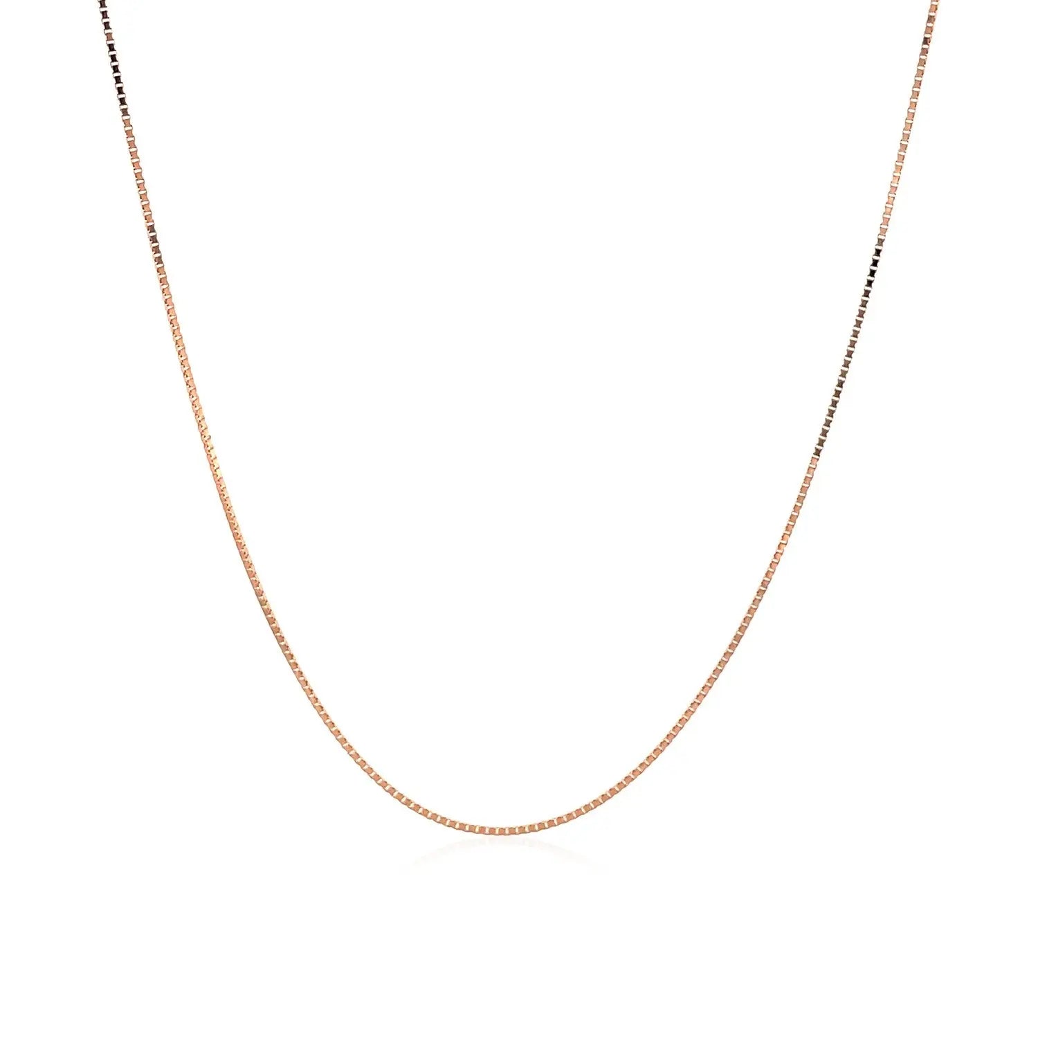 14k Rose Gold Classic Box Chain (0.60 mm) RCJ Chains  CELESTIA LUXE JEWELLERS