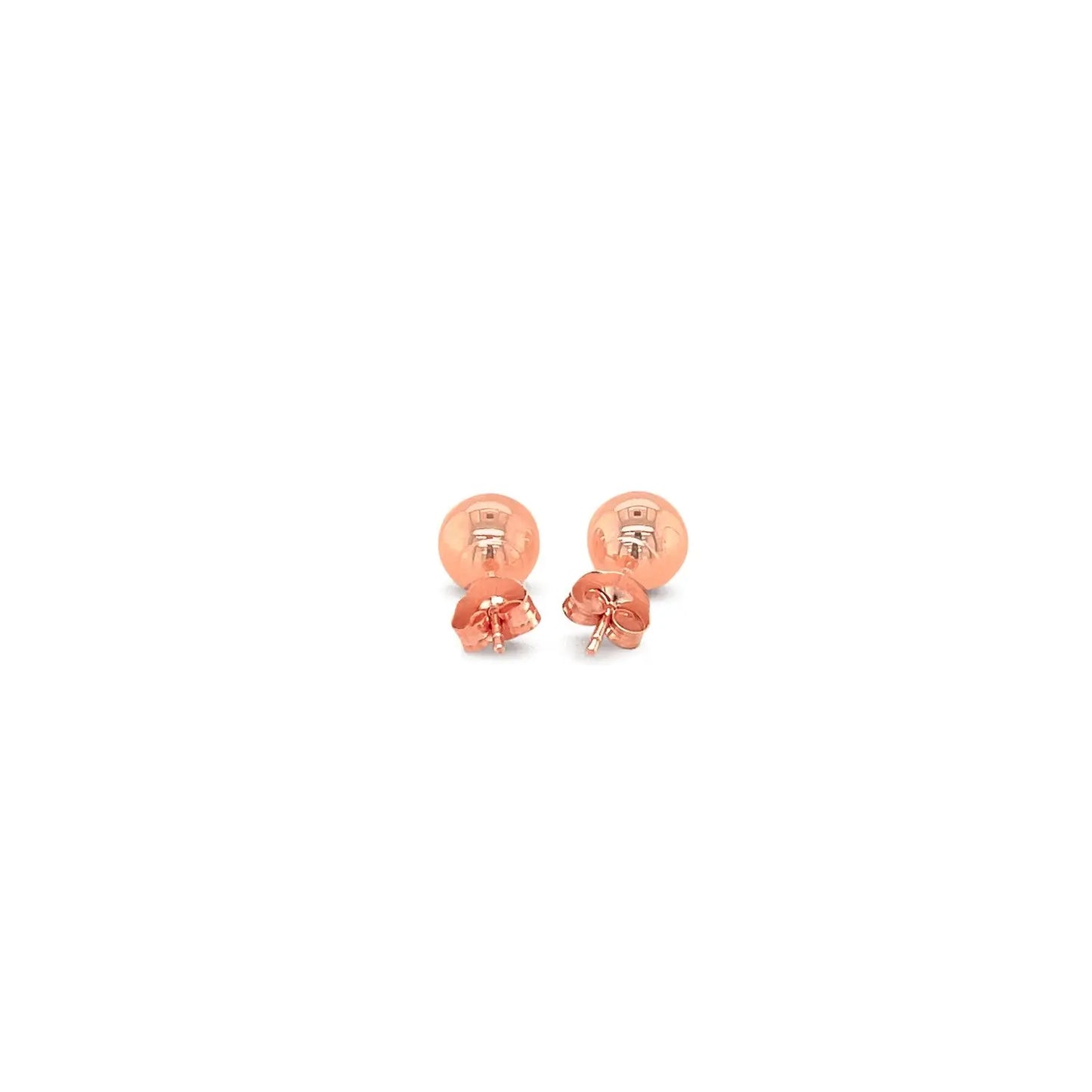 14k Rose Gold Classic Round Shape Stud Earrings (6mm) RCJ Earrings  CELESTIA LUXE JEWELLERS