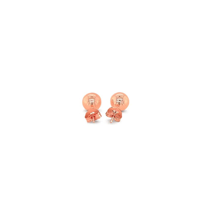 14k Rose Gold Classic Round Shape Stud Earrings (6mm) RCJ Earrings  CELESTIA LUXE JEWELLERS