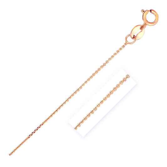 14k Rose Gold Diamond Cut Cable Link Chain (0.68 mm) RCJ Chains  CELESTIA LUXE JEWELLERS
