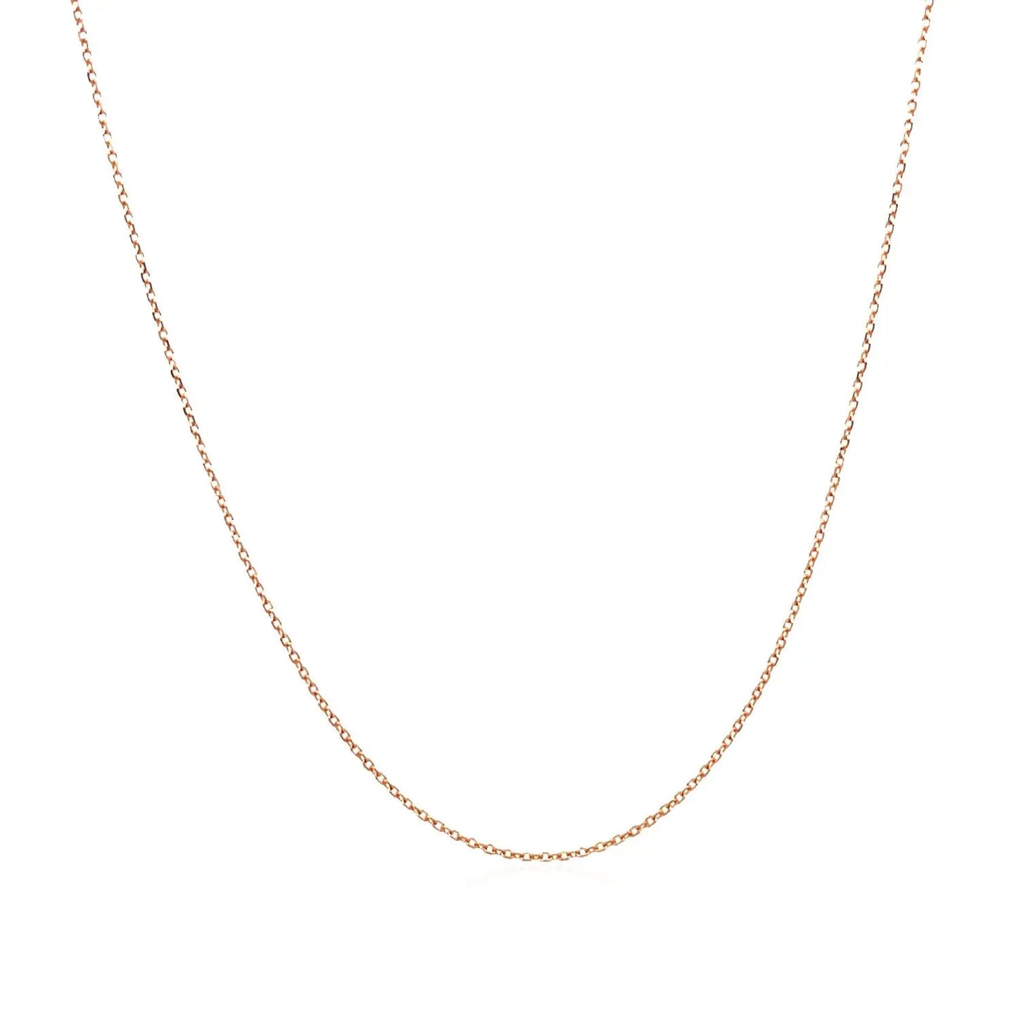 14k Rose Gold Diamond Cut Cable Link Chain (0.68 mm) RCJ Chains  CELESTIA LUXE JEWELLERS