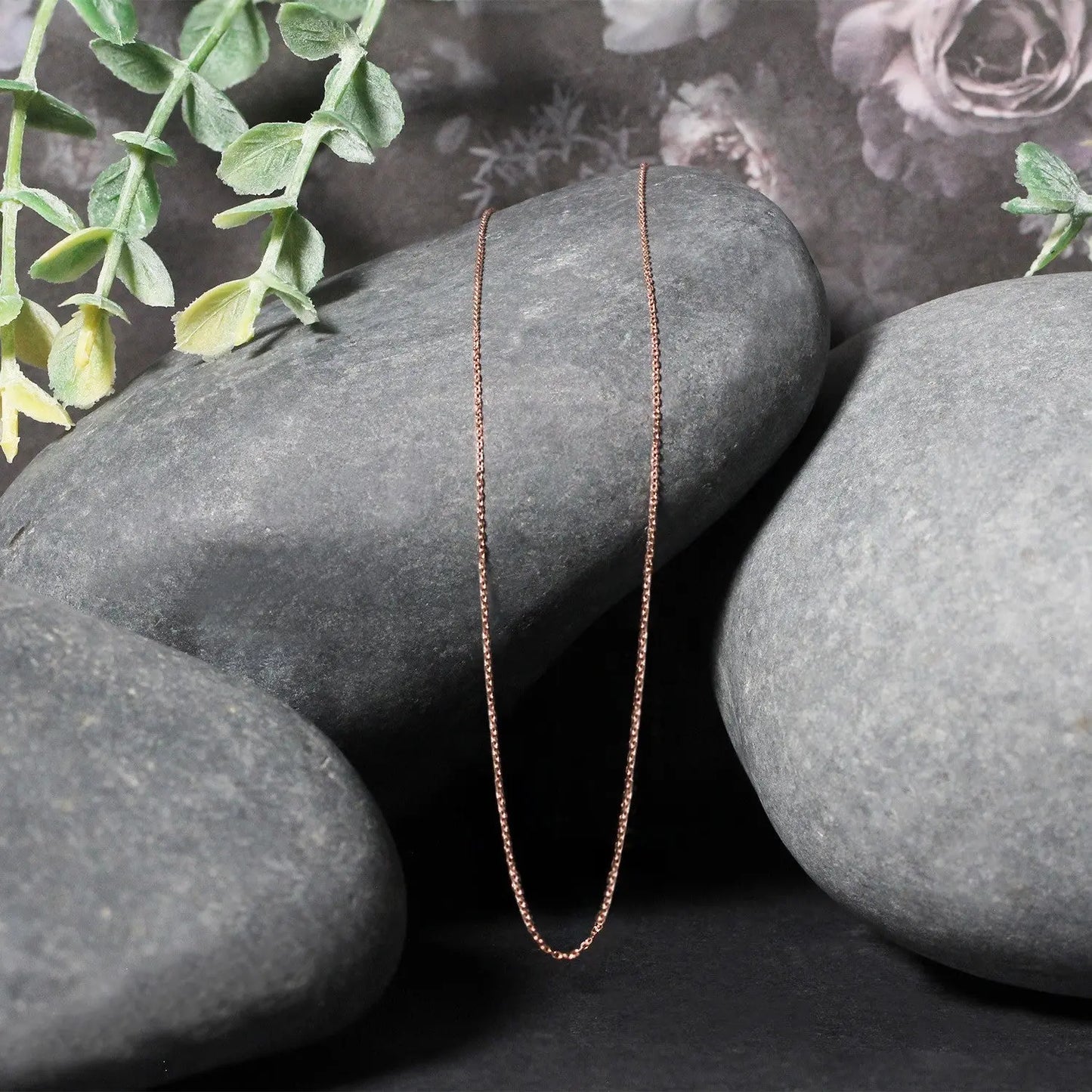 14k Rose Gold Diamond Cut Cable Link Chain (0.68 mm) RCJ Chains  CELESTIA LUXE JEWELLERS