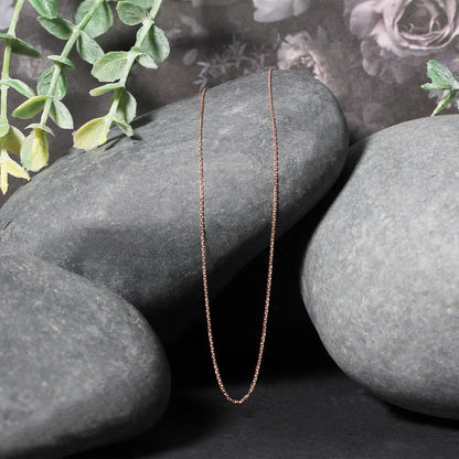 14k Rose Gold Diamond Cut Cable Link Chain (0.68 mm) RCJ Chains  CELESTIA LUXE JEWELLERS