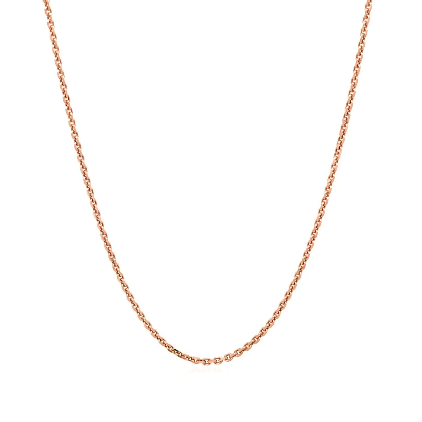 14k Rose Gold Diamond Cut Cable Link Chain (1.30 mm) RCJ Chains  CELESTIA LUXE JEWELLERS