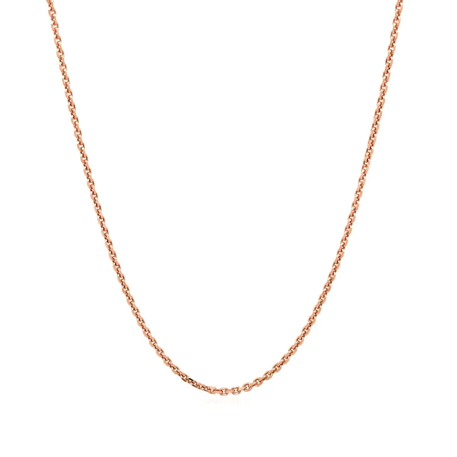 14k Rose Gold Diamond Cut Cable Link Chain (1.30 mm) RCJ Chains  CELESTIA LUXE JEWELLERS