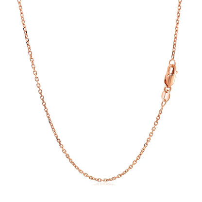14k Rose Gold Diamond Cut Cable Link Chain (1.30 mm) RCJ Chains  CELESTIA LUXE JEWELLERS