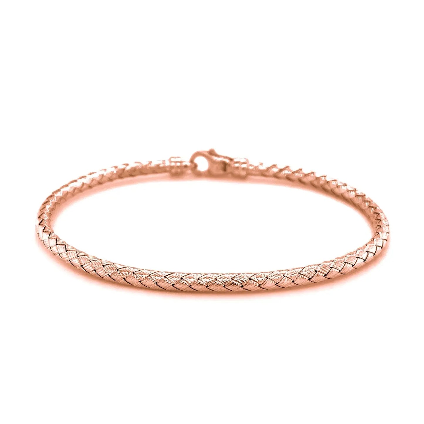 14k Rose Gold Fancy Weave Motif Bangle (3.40 mm) RCJ Bangles  CELESTIA LUXE JEWELLERS