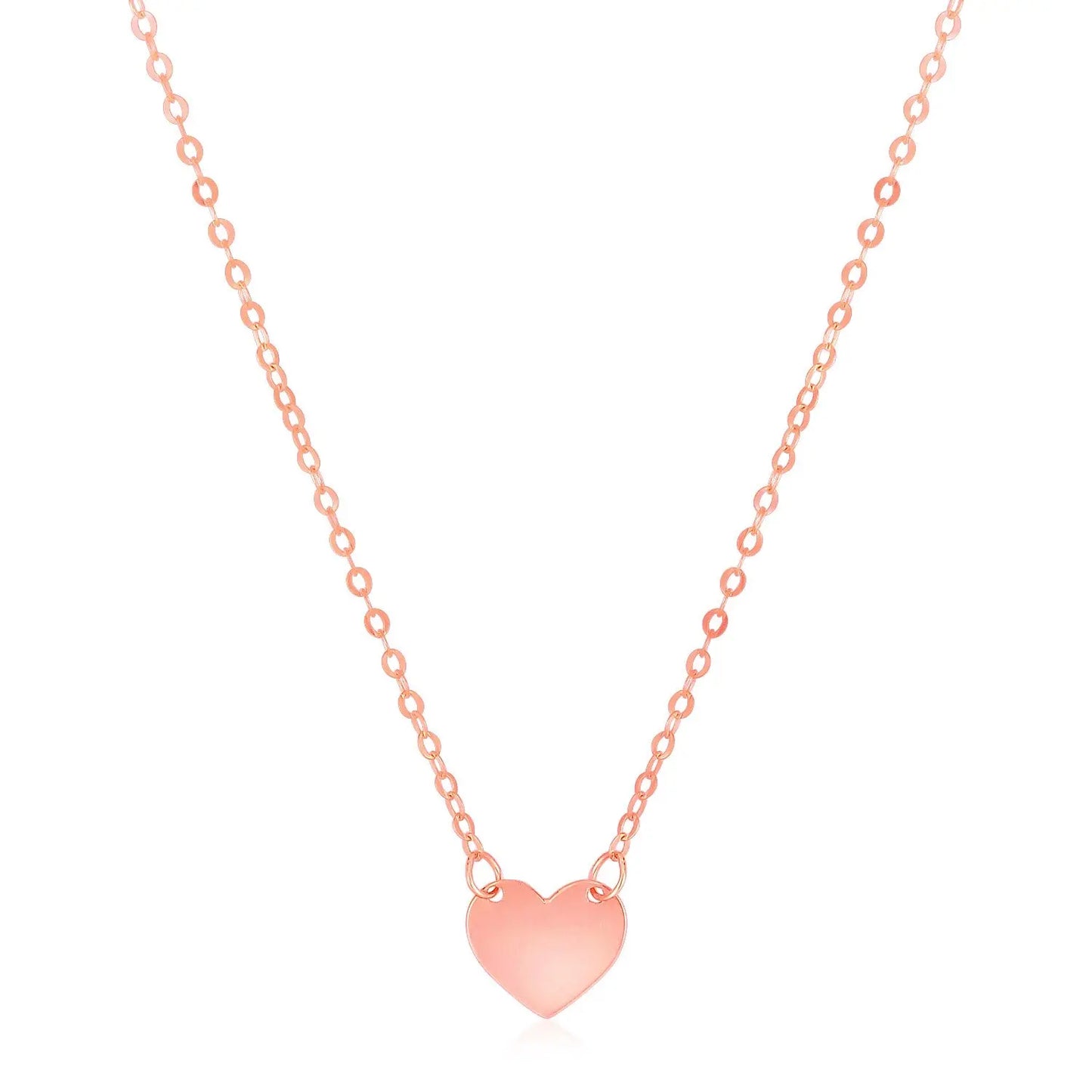 14k Rose Gold Polished Mini Heart Necklace RCJ Necklaces  CELESTIA LUXE JEWELLERS