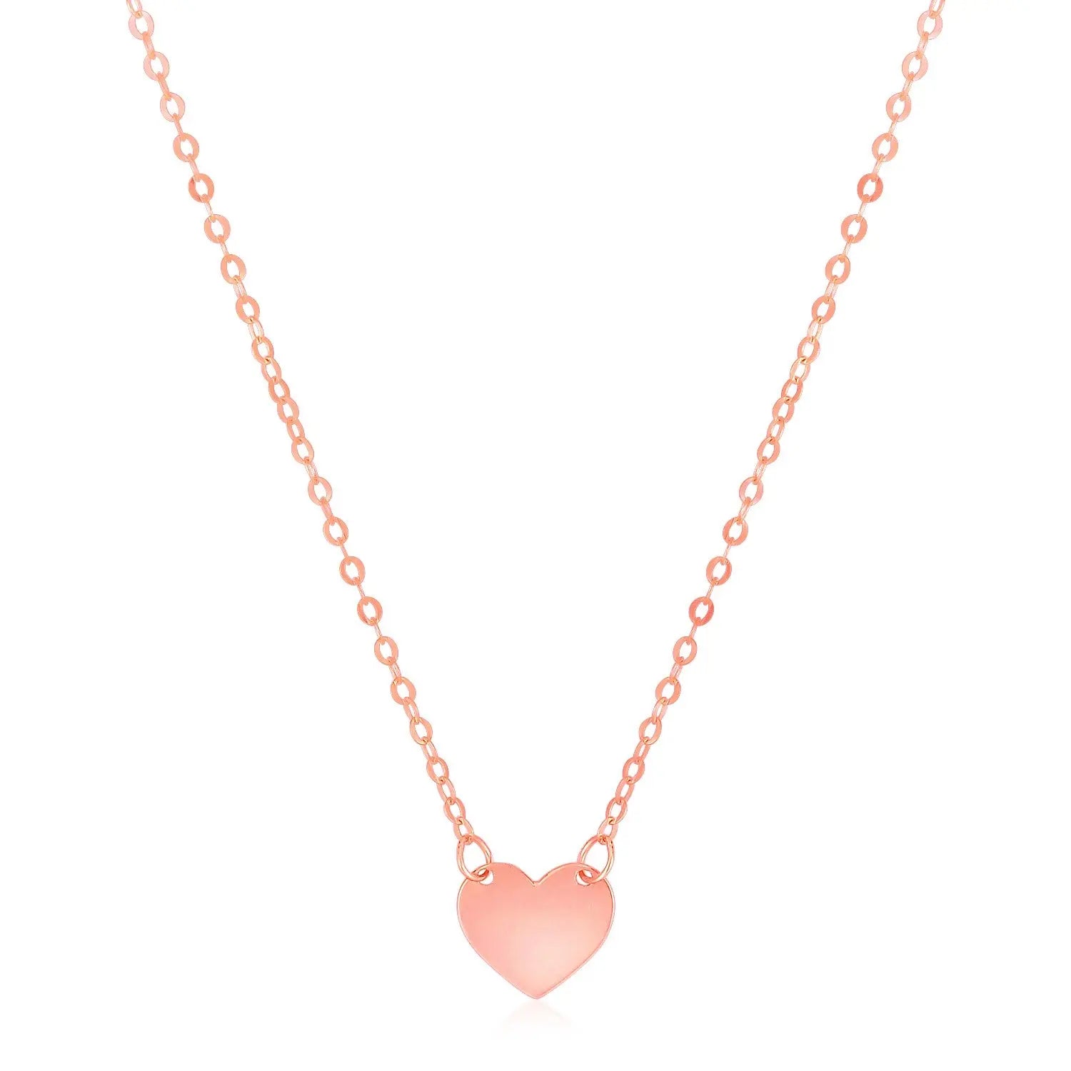 14k Rose Gold Polished Mini Heart Necklace RCJ Necklaces  CELESTIA LUXE JEWELLERS