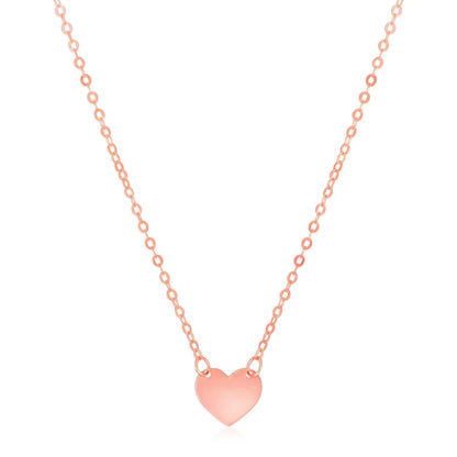 14k Rose Gold Polished Mini Heart Necklace RCJ Necklaces  CELESTIA LUXE JEWELLERS