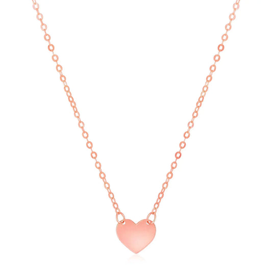 14k Rose Gold Polished Mini Heart Necklace RCJ Necklaces  CELESTIA LUXE JEWELLERS