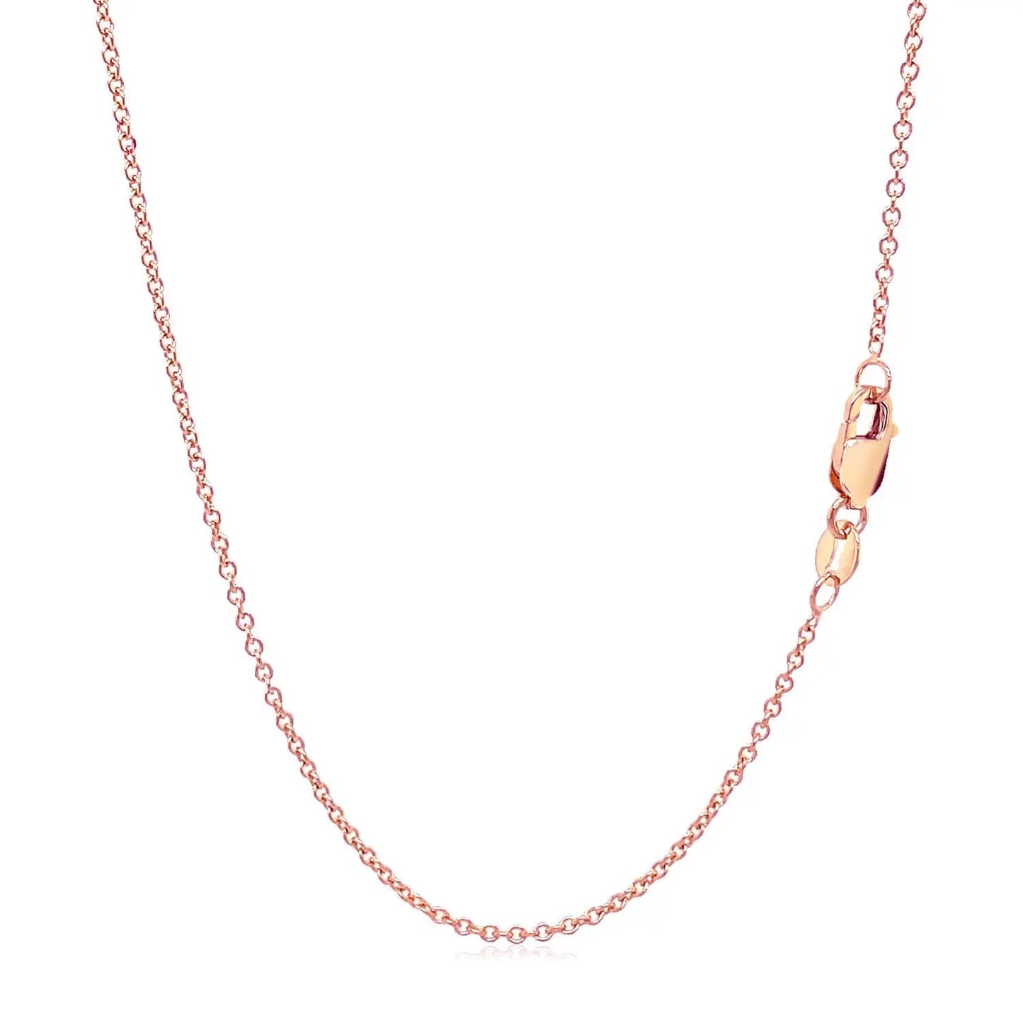 14k Rose Gold Round Cable Link Chain (1.25 mm) RCJ Chains  CELESTIA LUXE JEWELLERS
